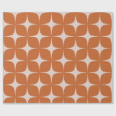 Papier Cadeau Terracotta Mid Century Moderne Elegant Boho (Plat)