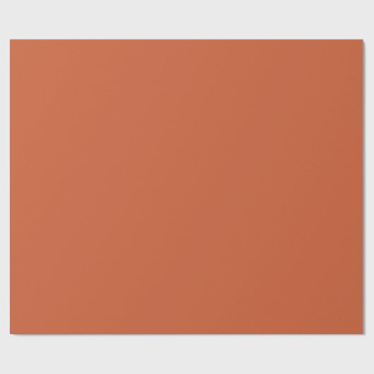 Papier Cadeau Terracotta Orange Solide Couleur Chaleureuse & Con (Plat)