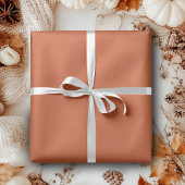 Papier Cadeau Terracotta Orange Solide Couleur Chaleureuse & Con