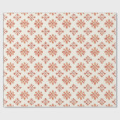 Papier Cadeau Terracotta Snowflake Motif Noël (Plat)