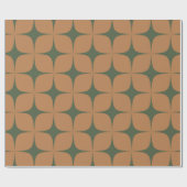 Papier Cadeau Terracotta Vert Profond Mi-Siècle Moderne Élégant (Plat)
