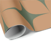 Papier Cadeau Terracotta Vert Profond Mi-Siècle Moderne Élégant (Coin rond)
