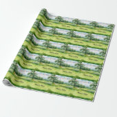 Papier Cadeau Terrain de golf aquarelle (Déroulé)