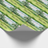Papier Cadeau Terrain de golf aquarelle (Coin)