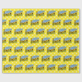 Papier Cadeau Terrain de tournesol et Pois (Plat)