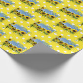 Papier Cadeau Terrain de tournesol et Pois (Coin)