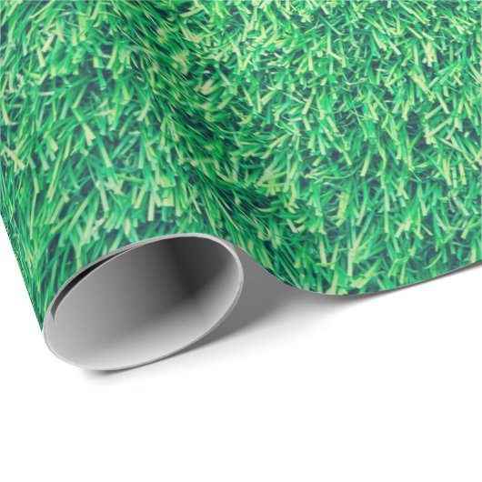 Papier Cadeau Terrain gazon vert texture (Coin rond)