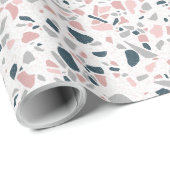 Papier Cadeau Terrazzo abstrait, dessin mignon (Coin rond)