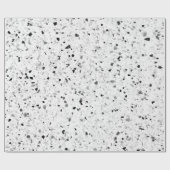 Papier Cadeau Terrazzo Élégant Rétro Gris Noir Et Blanc (Plat)