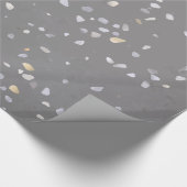 Papier Cadeau Terrazzo gris moderne (Coin)