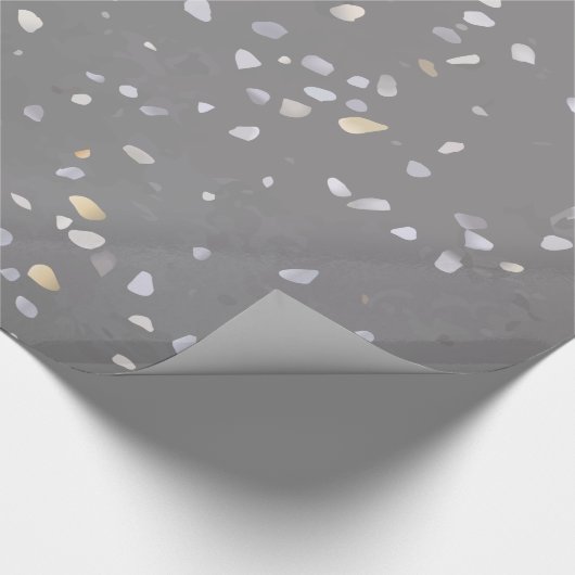 Papier Cadeau Terrazzo gris moderne (Coin)