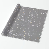 Papier Cadeau Terrazzo gris moderne (Déroulé)