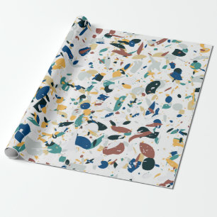 Papier Cadeau Terrazzo motif sans couture. Design abstrait moder