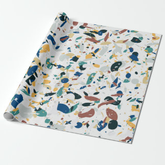 Papier Cadeau Terrazzo motif sans couture. Design abstrait moder