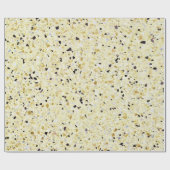 Papier Cadeau Terrazzo Retro Gold Yellow Vintage (Plat)