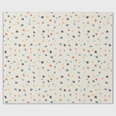Papier Cadeau Terrazzo Tile Confetti Style Moderne Tons de Terre (Plat)