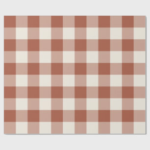 Papier Cadeau Terre cuite grand carreau Gingham carreaux