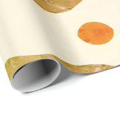 Papier Cadeau Terre cuite & Sauge Abstrait (Coin rond)