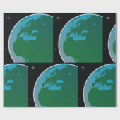 Papier Cadeau Terre de l'espace (Plat)