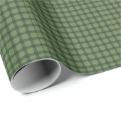 Papier Cadeau Terre Forêt vert et olivier Micro chèque plaid (Coin rond)