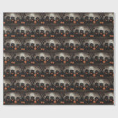 Papier Cadeau Terre-Neuve Halloween Épouvantable (Plat)