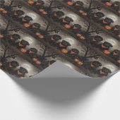 Papier Cadeau Terre-Neuve Halloween Épouvantable (Coin)