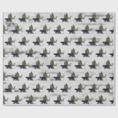 Papier Cadeau Terre rustique Ours et arbres sur bouleau (Plat)