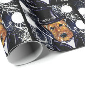 PAPIER CADEAU TERRIER AIREDALE (Coin rond)