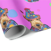 PAPIER CADEAU TERRIER AIREDALE (Coin rond)