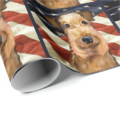 PAPIER CADEAU  TERRIER AIREDALE   (Coin rond)