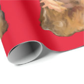 PAPIER CADEAU TERRIER AIREDALE      (Coin rond)