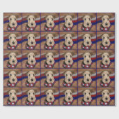 PAPIER CADEAU TERRIER AIREDALE        (Plat)
