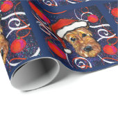 PAPIER CADEAU TERRIER AIREDALE        (Coin rond)