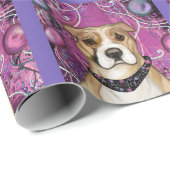 PAPIER CADEAU TERRIER AMÉRICAIN DU STAFFORDSHIRE (Coin rond)