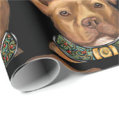 PAPIER CADEAU TERRIER AMÉRICAIN DU STAFFORDSHIRE (Coin rond)