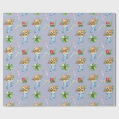Papier Cadeau Terrier dans un Noël encombré (Plat)