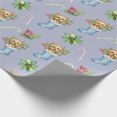 Papier Cadeau Terrier dans un Noël encombré (Coin)