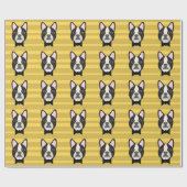 Papier Cadeau Terrier de Boston (Plat)
