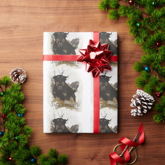 Papier Cadeau Terrier de chasse  (Cadeau de vacances)