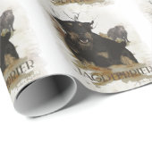 Papier Cadeau Terrier de chasse  (Coin rond)