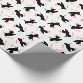 Papier Cadeau Terrier Écossais Joyeuses Fêtes (Coin)