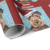 PAPIER CADEAU TERRIERS AIREDALE (Coin rond)