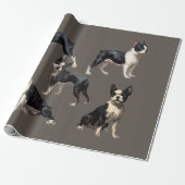Papier Cadeau Terriers de Boston (Déroulé)