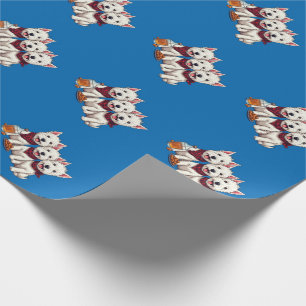 Papier Cadeau Térriers West Highland, foulard écossais