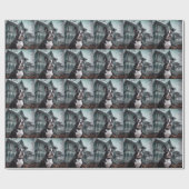 Papier Cadeau Terror Halloween Terrier de Boston (Plat)