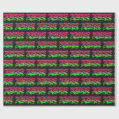 Papier Cadeau Tess prénom nom Graffiti rouge vert (Plat)