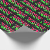 Papier Cadeau Tess prénom nom Graffiti rouge vert (Coin)