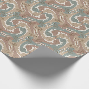 Papier Cadeau Tesselation 6 de lièvres stylisés tourbillonnants