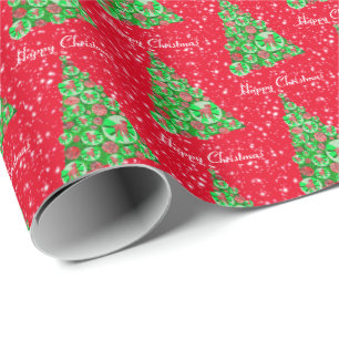 Papier Cadeau Tête de Border Terrier Chien Arbre de Noël Fête Ru