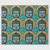 Papier Cadeau Tête de bouddha zen (Plat)